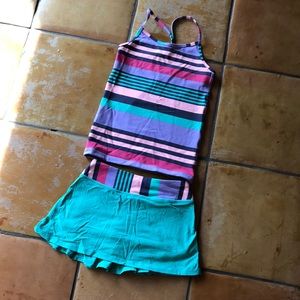 Ivivva tank and tennis skirt size 8